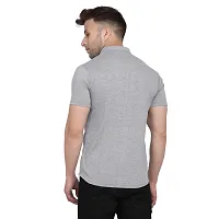 Reliable Grey Cotton Blend Colourblocked Casual Shirt For Men-thumb1