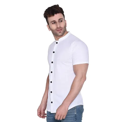 Comfortable Cotton Blend Short Sleeves Casual Shirt 