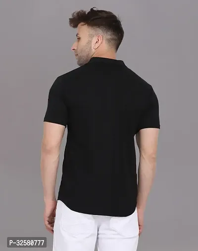 Reliable Black Cotton Blend Solid Casual Shirt For Men-thumb2