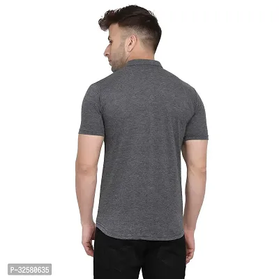 Reliable Grey Cotton Blend Colourblocked Casual Shirt For Men-thumb2