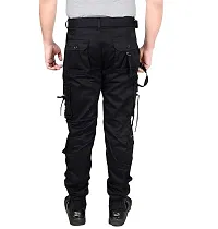 Men's Black Solid Cotton Dori Style Cargo Pants-thumb1