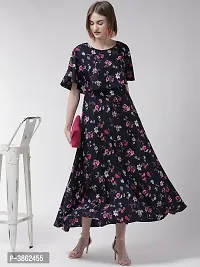Crepe Printed Gown For Women's-thumb3