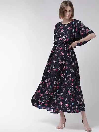 Crepe Printed Gown For Womens