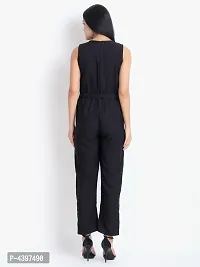 Black Crepe Basic Jumpsuit-thumb1