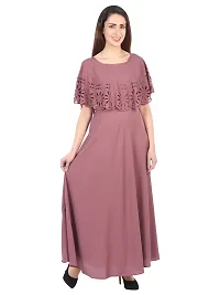 Magenta Crepe Self Pattern Ethnic Gowns For Women-thumb4