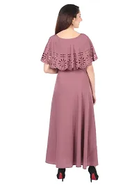 Magenta Crepe Self Pattern Ethnic Gowns For Women-thumb3