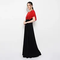 Trendy Multicoloured Crepe Solid Sleeveless Ethnic Gown For Women-thumb2