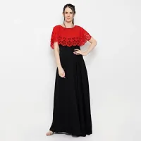 Trendy Multicoloured Crepe Solid Sleeveless Ethnic Gown For Women-thumb4