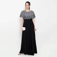 Trendy Multicoloured Crepe Solid Sleeveless Ethnic Gown For Women-thumb4