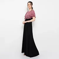 Trendy Multicoloured Crepe Solid Sleeveless Ethnic Gown For Women-thumb4