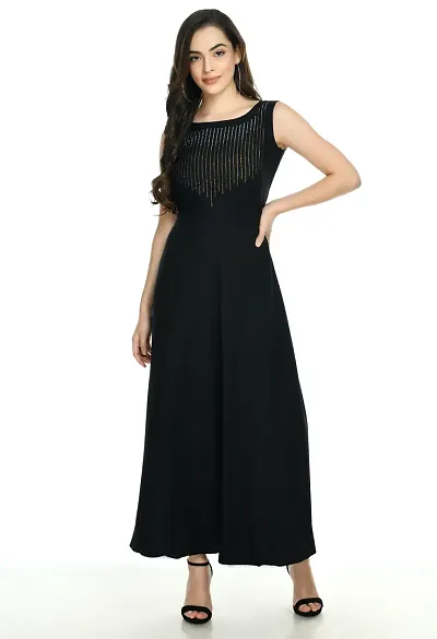 Women's Emblished Sleevless Maxi Dress