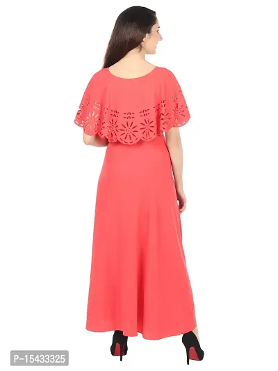 Stylish Crepe Pink Solid Dress For Women-thumb2