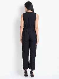 Stylish Black Crepe Solid Jumpsuit For Women-thumb1
