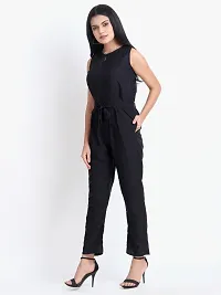 Stylish Black Crepe Solid Jumpsuit For Women-thumb4