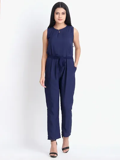 Crepe Solid Jumpsuits