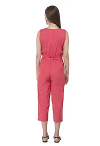 Stylish Pink Crepe Solid Jumpsuit For Women-thumb1