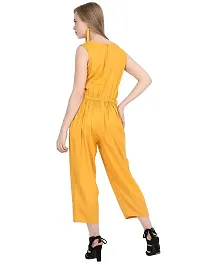 Stylish Yellow Crepe Solid Jumpsuit For Women-thumb1
