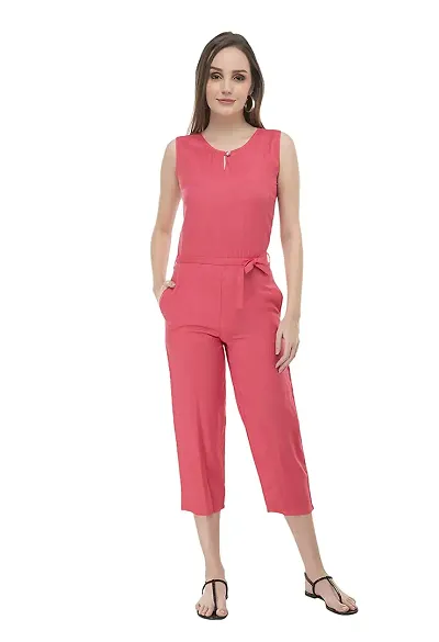 NATURE CRAFT Women Rayon Tie Knot Jumpsuit