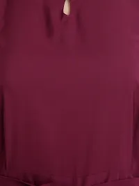 Stylish Maroon Crepe Solid Jumpsuit For Women-thumb3