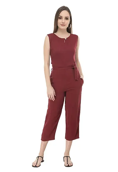Crepe Solid Jumpsuits