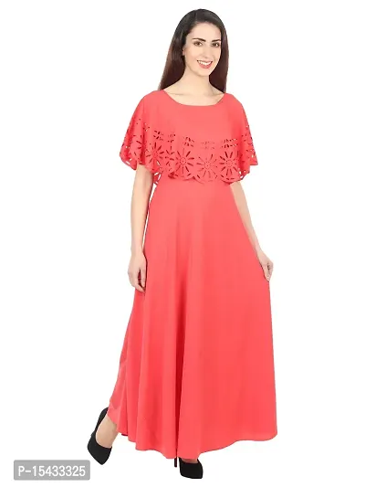 Stylish Crepe Pink Solid Dress For Women-thumb3