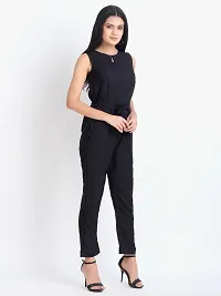 Stylish Black Crepe Solid Jumpsuit For Women-thumb2