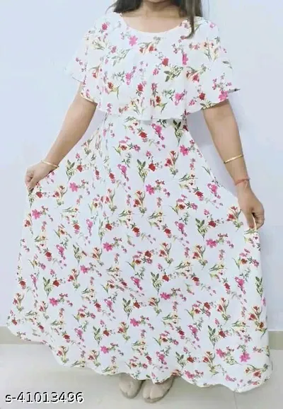 Festive Special Floral Printed Maxi Dress For Women