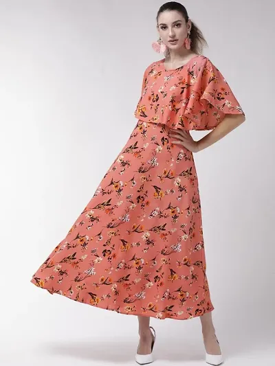 Festive Special Floral Printed Maxi Dress For Women