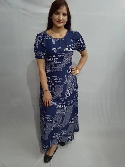 Crepe Printed Long Maxi Dresses