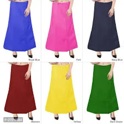 Women's Cotton Inskirt Saree Petticoats Combo (Pack of 6)