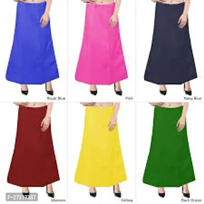 Women's Cotton Inskirt Saree Petticoats Combo (Pack of 6)-thumb0