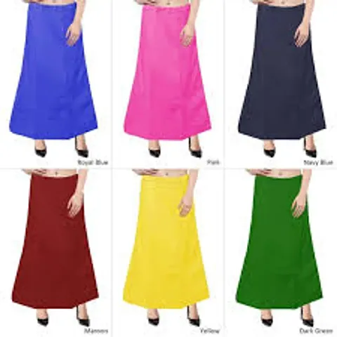 Women's Inskirt Saree Petticoats Combo (Pack of 6)