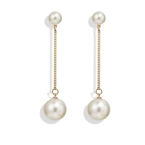 Trendy Attractive Pearl Alloy Drop Earrings