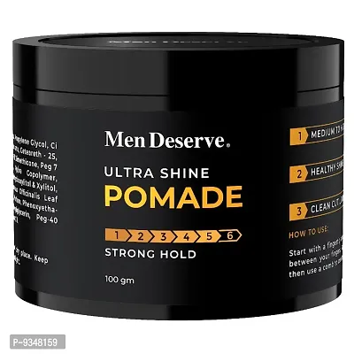 Men Deserve Hair Styling Ultra Shine Pomade for Strong Hold and Wet Look Hairstyle. (100gm)