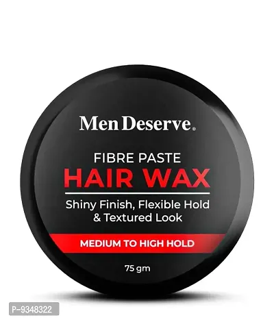 Men Deserve Fibre Paste Hair Wax for Shiny Finish, Flexible Hold and Textured Look. (75gm)