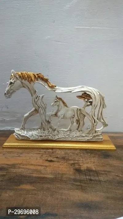 Resin Horse with Baby Horse Sculpture