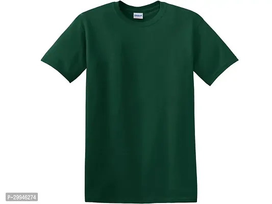 Trendy Green Cotton Solid T-Shirt For Men-thumb0