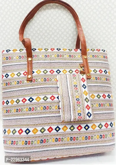 Stylish Jute Printed Tote Bags For Women-thumb0