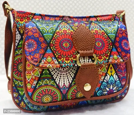 Stylish Artificial Leather Printed Sling Bags For Women-thumb0