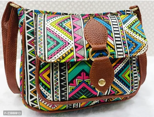 Stylish Artificial Leather Printed Sling Bags For Women