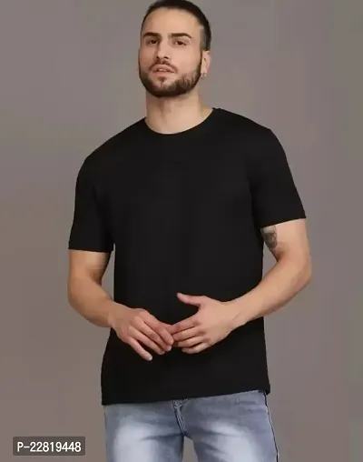 Stylish Cotton Round Neck Tees For Men-thumb0