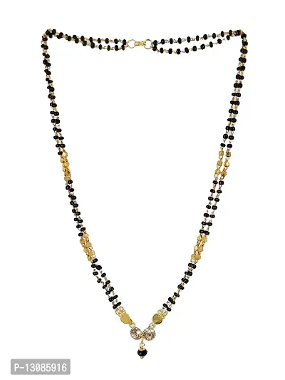 Shankhraj Mall Gold Plated Mangalsutra Tanmaniya Necklace Pendant Black Bead Golden Chain For Women And Girls-100279