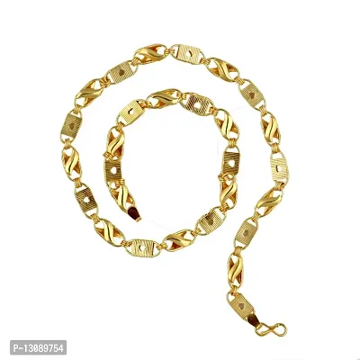 Shankhraj Mall Heart Designer Link Chain With Gold Plating Jewelry Gift For Him, Boy, Men, Father, Brother, Boyfriend-1002