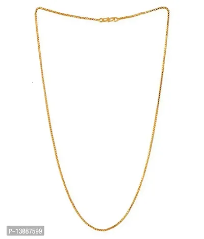 SHANKHRAJ MALL Box Type Designer Link Chain With Gold Plating Jewelry Gift For Him, Boy, Men, Father, Brother, Boyfriend-10036