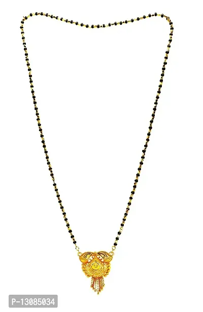 Shankhraj Mall Gold Plated Mangalsutra Tanmaniya Necklace Pendant Black Bead Golden Chain For Women And Girls