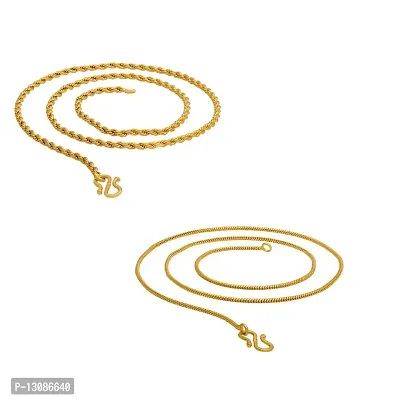 Shankhraj Mall ?Golden Heavy Long Gold-Plated Statement Exclusive Necklace Neck City Fancy Chain Jewelry Set Without Pendant Lockets For Men Women Girls Boys Amazing Gift Combo Pack Of 2