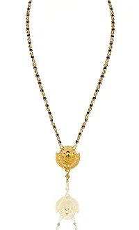 Shankhraj Mall Gold Plated Mangalsutra Tanmaniya Necklace Pendant Black Bead Golden Chain For Women And Girls-thumb1