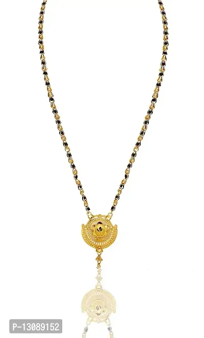 Shankhraj Mall Gold Plated Mangalsutra Tanmaniya Necklace Pendant Black Bead Golden Chain For Women And Girls-thumb2