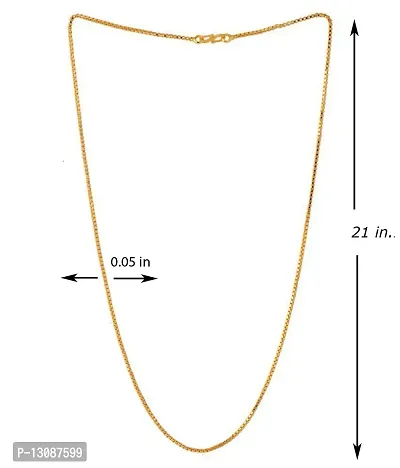 SHANKHRAJ MALL Box Type Designer Link Chain With Gold Plating Jewelry Gift For Him, Boy, Men, Father, Brother, Boyfriend-10036-thumb3