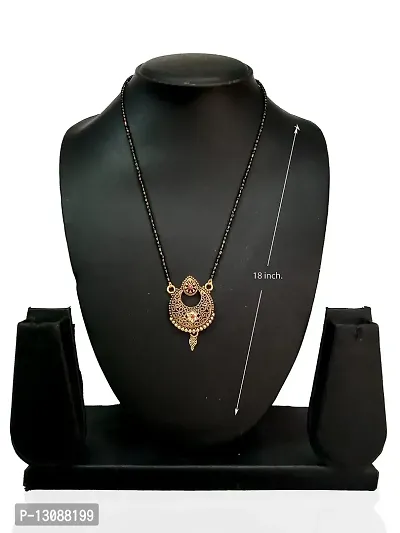 Shankhraj Mall Gold Plated Mangalsutra Tanmaniya Necklace Pendant Black Bead Golden Chain For Women And Girls-100391-thumb3